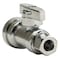 Quickfitting 1/2in Push-to-Connect x 3/8in OD Comp Chrome Plated Brass Quarter-Turn Straight Stop Valve LF953SR - alternate 1